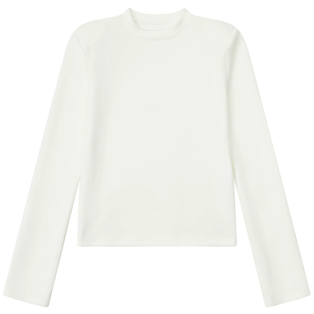 OV original/American slim fit solid color half high neck long sleeved T-shirt for women in autumn, short style shoulder pads, high-end feeling, base shirt trend