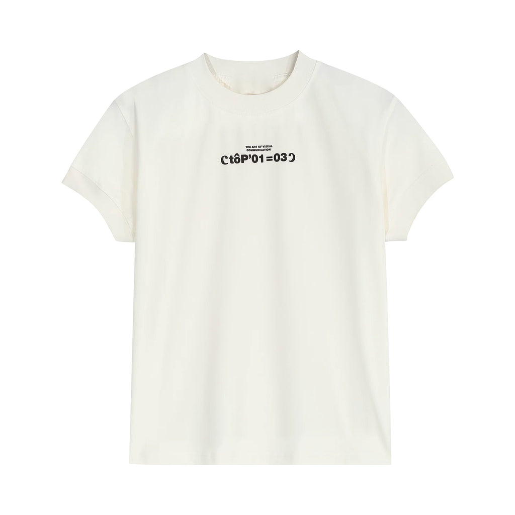OV Original Summer American Simple Small Letter Printed Shoulder Short T-shirt for Spicy Women, Cool and Slim Short Sleeve Ins
