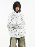 OV original American Gothic style cross full print hooded sweatshirt for women's spring loose zipper cardigan jacket for men's fashion