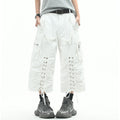 OV original American functional deconstruction strap casual cropped pants for men and women summer loose multi pocket workwear shorts trend