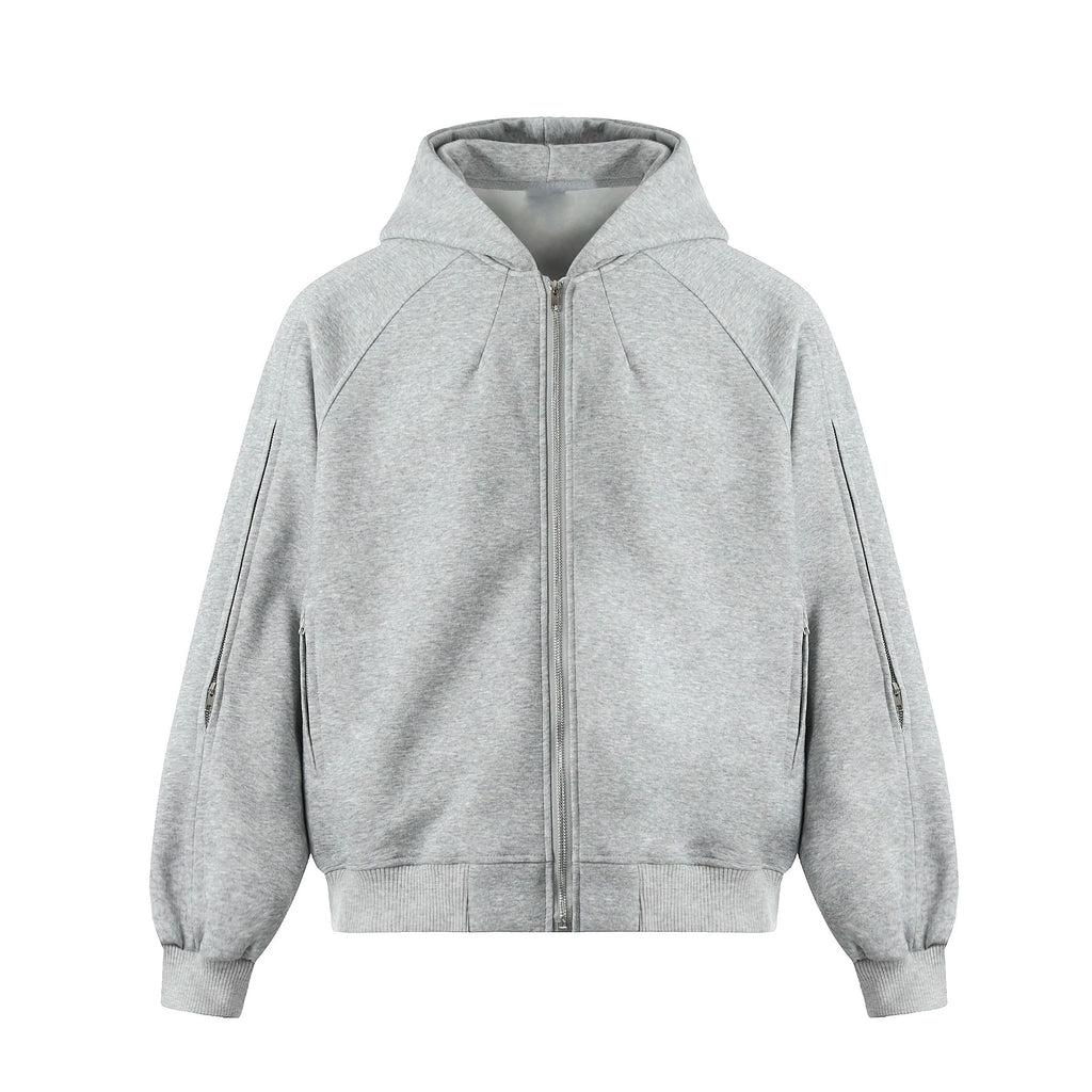 OV original American retro washed vintage hooded cardigan sweatshirt women's autumn silhouette loose casual jacket men's trend