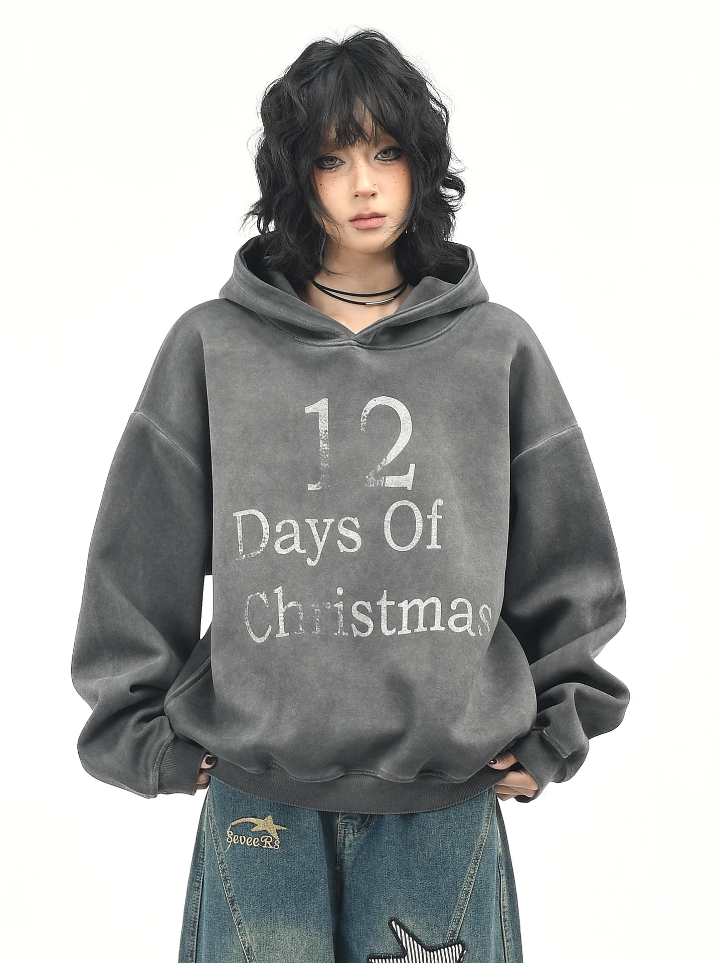 OV original American Hassout vintage dyed hooded sweatshirt for women in spring, loose casual short top trend on the streets