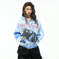 OV original American hip-hop band character print hooded sweatshirt for men and women in autumn loose short style tie dye jacket trend