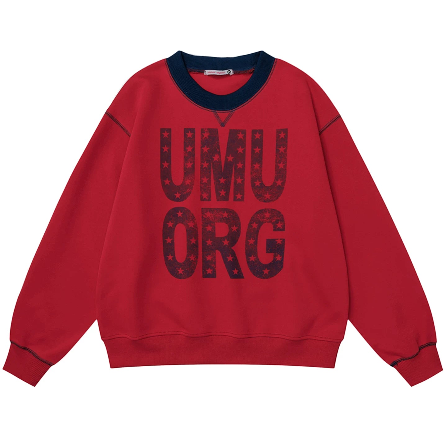 OV original American letter printed open line design round neck hoodie for men and women, autumn loose casual pullover top, trendy