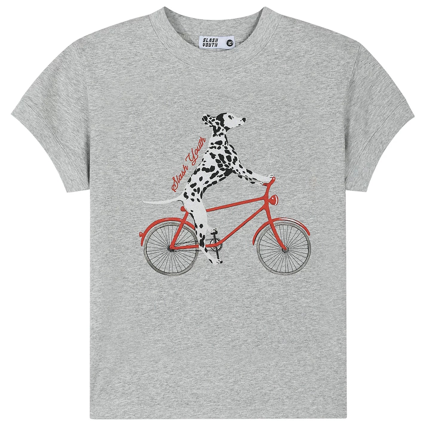 OV Original/American Fun Dog Cycling Summer Versatile Short sleeved T-shirt Women's Slim fit Shoulder Short Casual Top