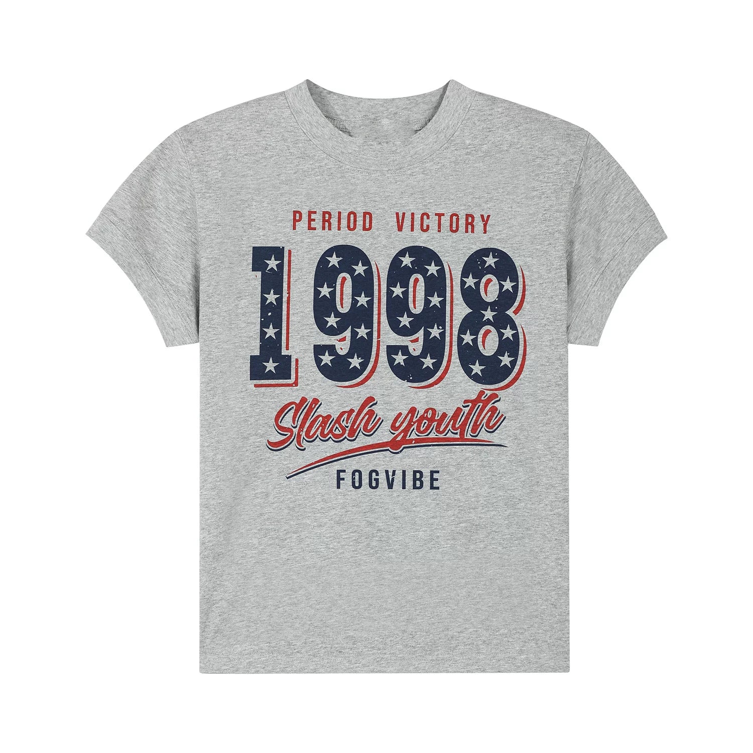 OV Original/American 1998 Retro Star Printed Short sleeved Women's Summer Front Shoulder Short Style Solona Cool T-shirt Trendy