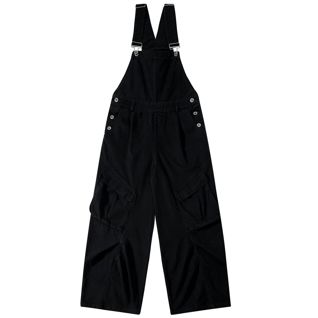 OV original American retro multi pocket workwear overalls men's and women's loose wide leg small casual jumpsuit pants