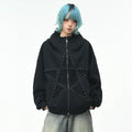 OV original high street retro pentagram rivet design hooded sweatshirt for men and women in autumn trendy brand loose cardigan jacket