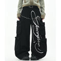 OV Original American Shaped Riveted Multi Pocket Work Pants for Men and Women, Street Loose Wide Leg Trendy Brand Casual Long Pants