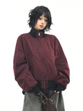 OV original American retro vintage washed baseball jacket, men's and women's spring loose casual stand up collar workwear jacket