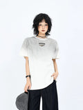 OV original/Summer American retro gradient tie dye short sleeved T-shirt for men and women boxy shoulder Solona cool top
