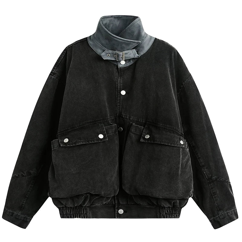 OV Original Spring New American Retro Heavy Old Workwear Jacket Men's and Women's Loose Large Pocket Design Jacket