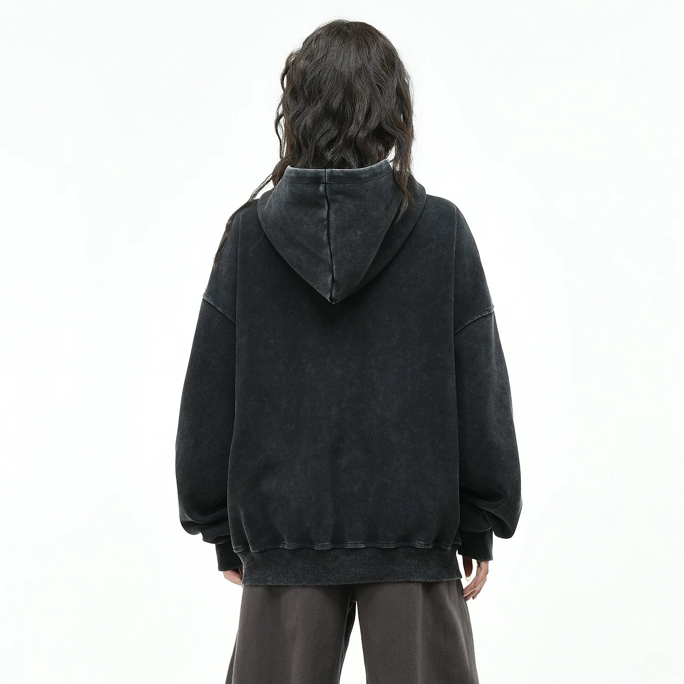 OV original dark gothic style angel print rivet hooded sweatshirt for men and women, autumn loose vintage cardigan jacket
