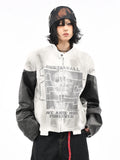 OV original American retro skull print motorcycle racing jacket for women, autumn short style, cool and dirty dyed jacket for men