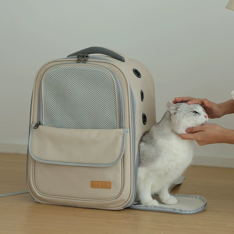Ostracod cat bag outdoor portable bag cat backpack pet bag breathable carrying cat cage backpack cat bag meow