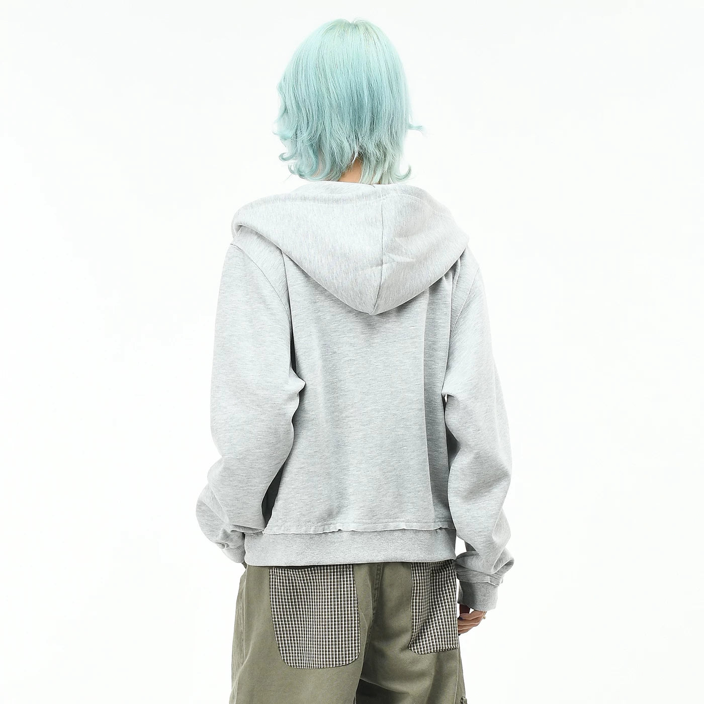 OV original palace trend brand plate rope embroidery hooded sweatshirt for men and women autumn street loose short cardigan jacket