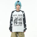 OV original/American hip-hop rock band printed long sleeved T-shirt for women in autumn, loose fitting raglan sleeves, vintage top for men