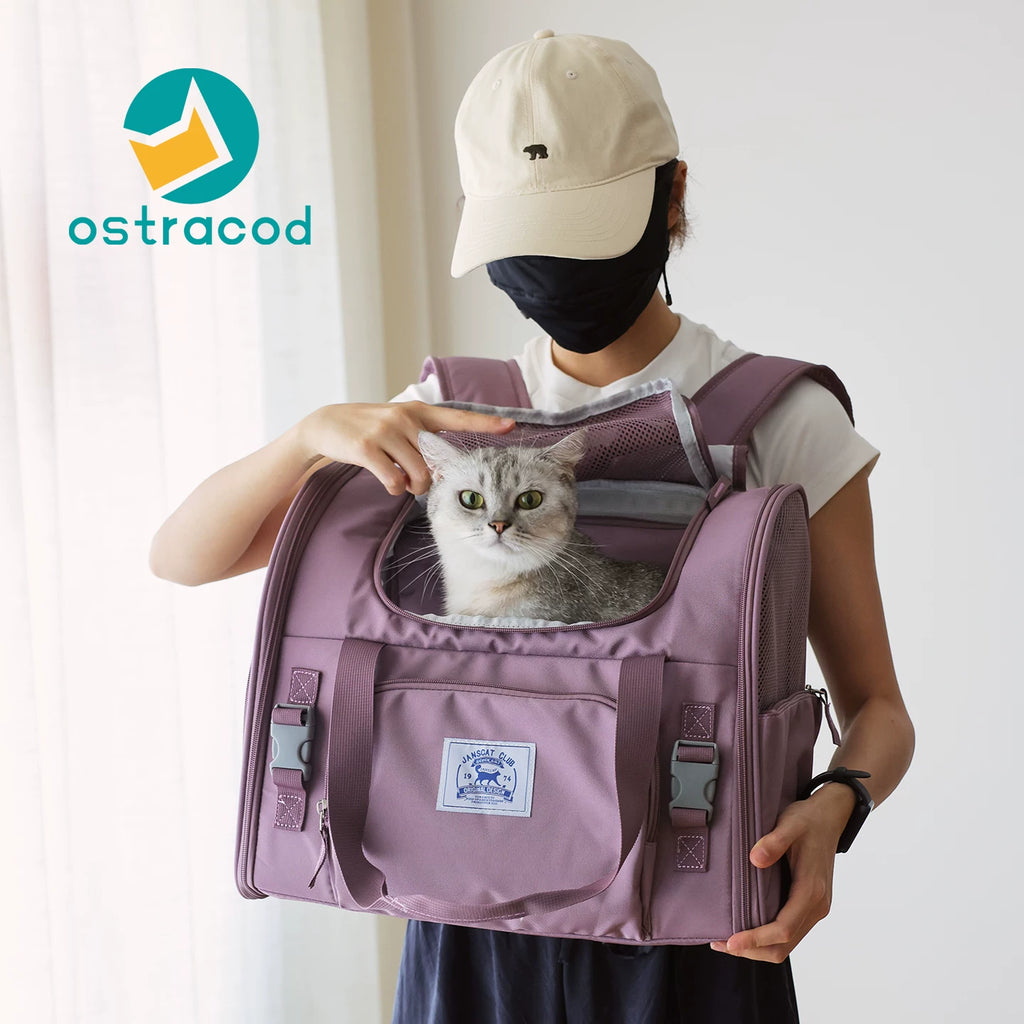 Ostracod cat bag, portable backpack for outdoor use, large cat carrying bag, breathable pet bag, cat cage, meow