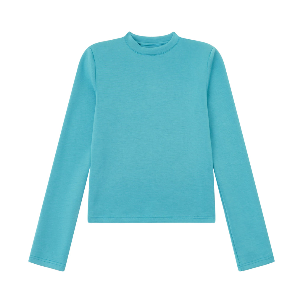 OV original/American slim fit solid color half high neck long sleeved T-shirt for women in autumn, short style shoulder pads, high-end feeling, base shirt trend