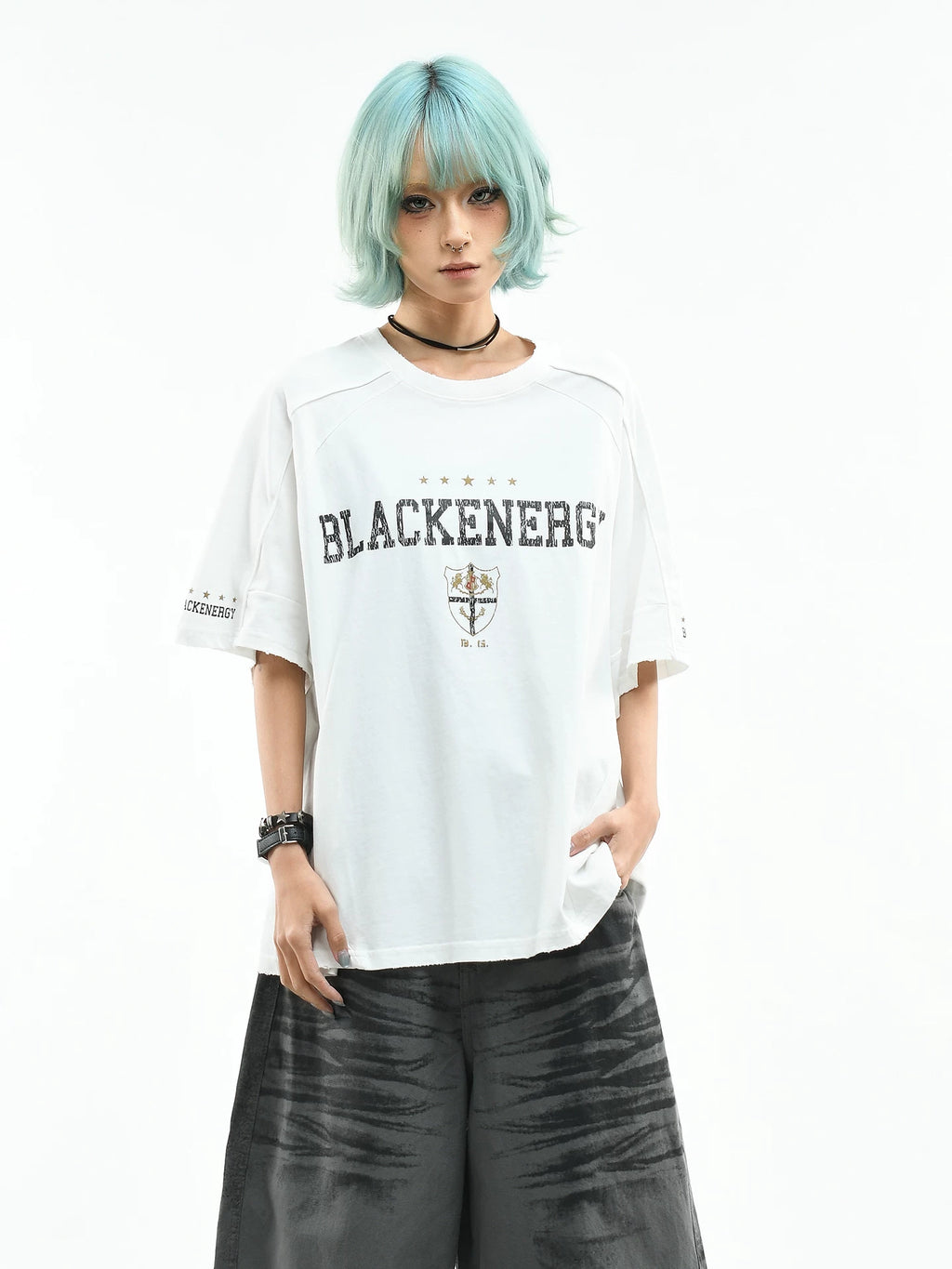 OV original/American retro letter printed sports short sleeved T-shirt for men and women in summer, loose fitting raglan sleeves, trendy brand top