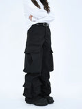 OV original retro deconstruction silhouette multi pocket work pants for men and women, loose straight tube, high-end feeling, curved knife casual pants