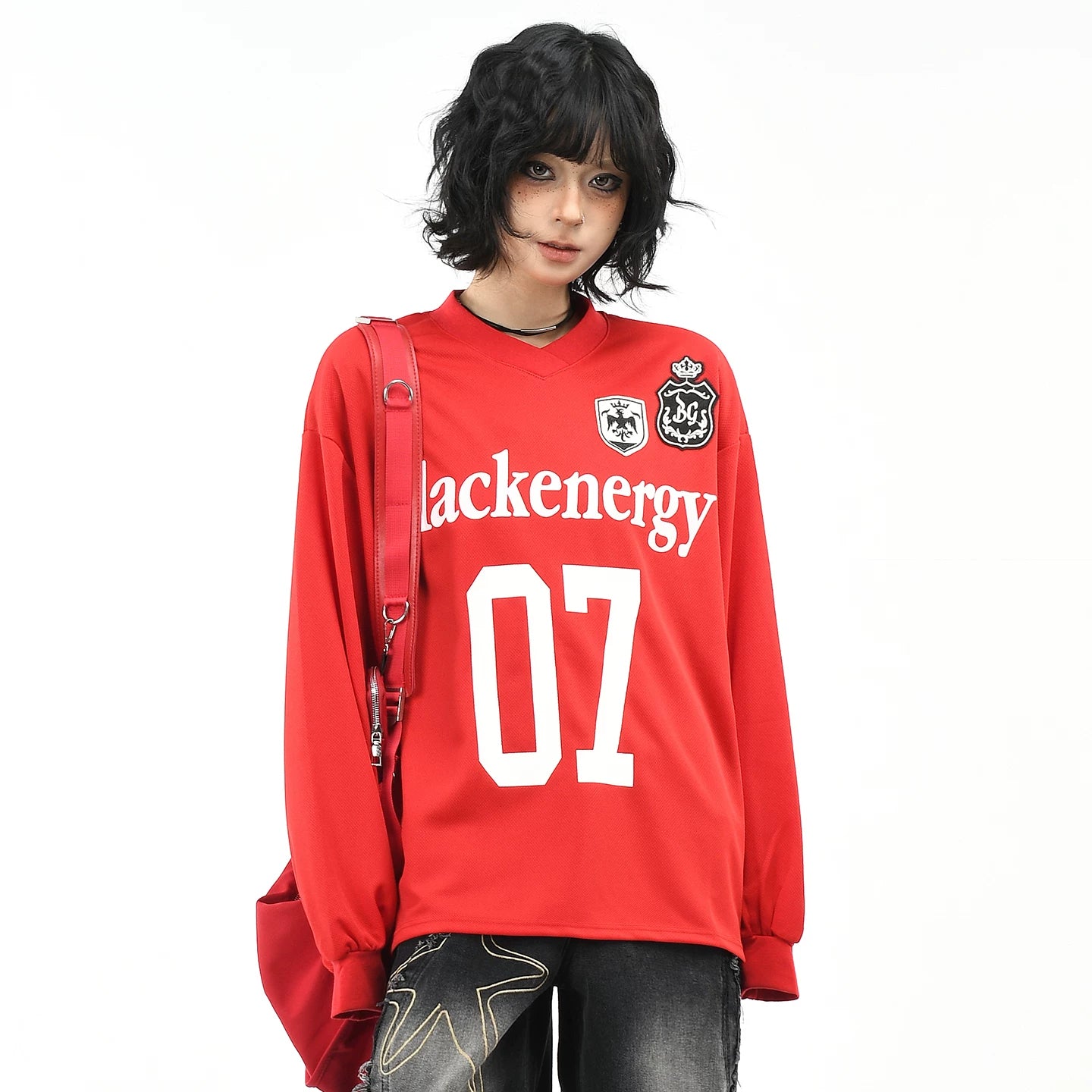OV Original/American Retro Zexi Outdoor Sports Mesh Shirt for Men and Women Autumn Loose Casual Long Sleeve T-shirt