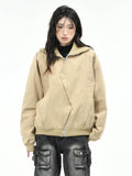 OV Original American Retro Irregular Access Control Design Collar Jacket Women's Autumn Loose Casual Jacket Top Men
