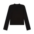 OV original/American slim fit solid color half high neck long sleeved T-shirt for women in autumn, short style shoulder pads, high-end feeling, base shirt trend