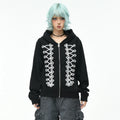 OV original palace trend brand plate rope embroidery hooded sweatshirt for men and women autumn street loose short cardigan jacket