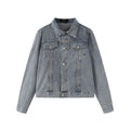 OV original American retro washed vintage denim jacket for men and women, autumn street casual versatile short jacket trend
