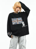 OV original/American subculture vintage washed long sleeved T-shirt for women, spring niche fashion brand loose burr top for men