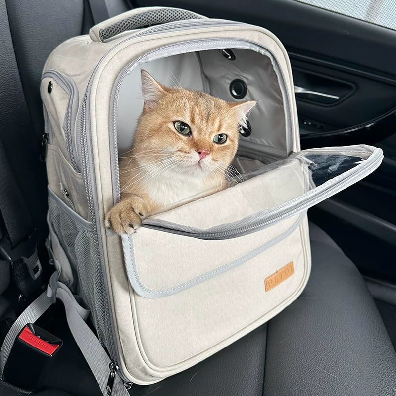 Ostracod cat bag portable outdoor cat backpack pet outdoor bag cat dog backpack breathable and stress resistant