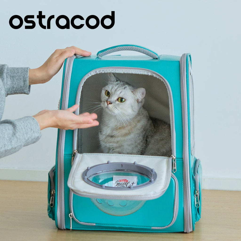 Ostracod cat bag for outdoor use, portable pet backpack for carrying cats on both shoulders, large capacity, warm cabin for winter travel