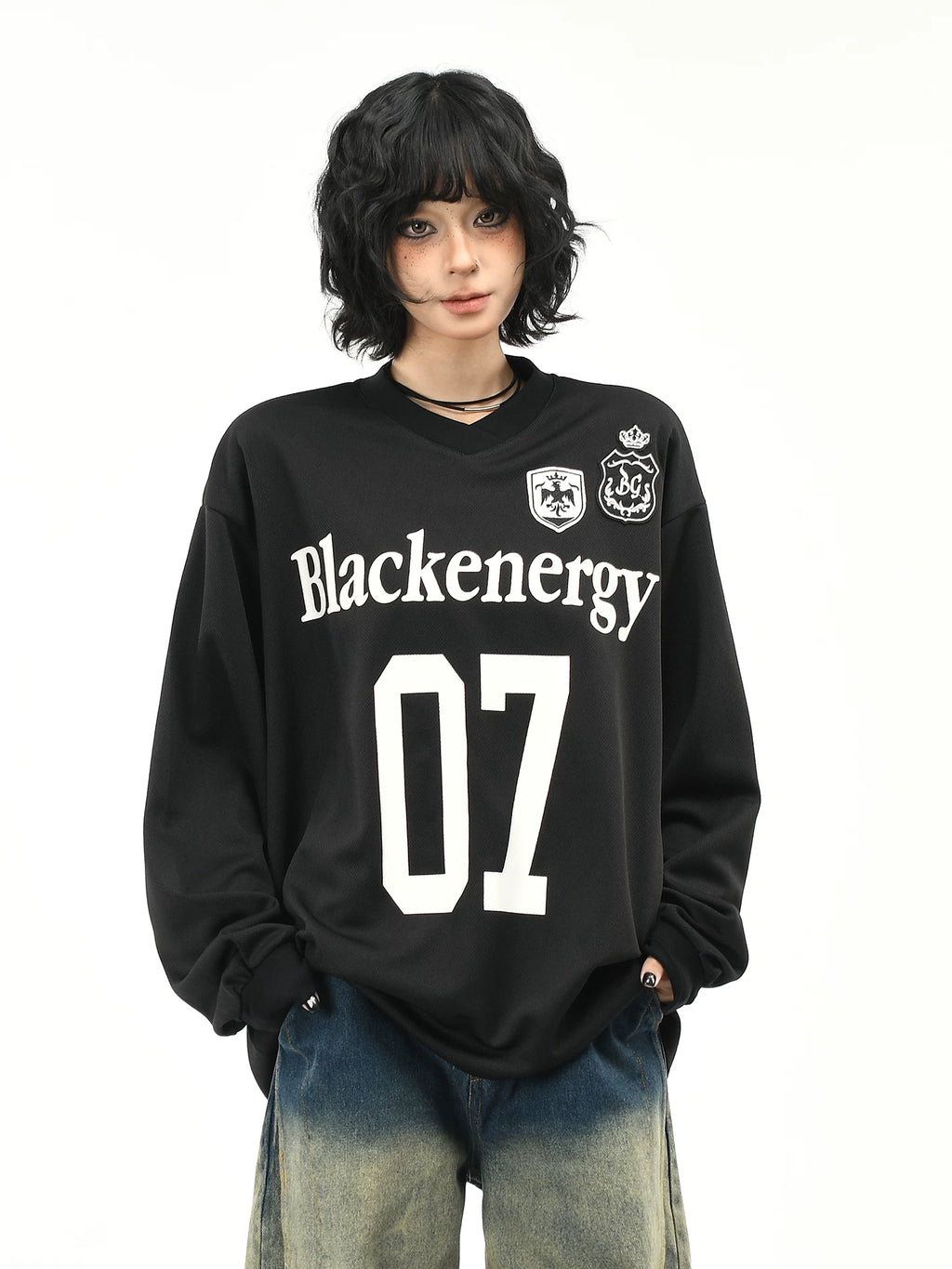 OV Original/American Retro Zexi Outdoor Sports Mesh Shirt for Men and Women Autumn Loose Casual Long Sleeve T-shirt