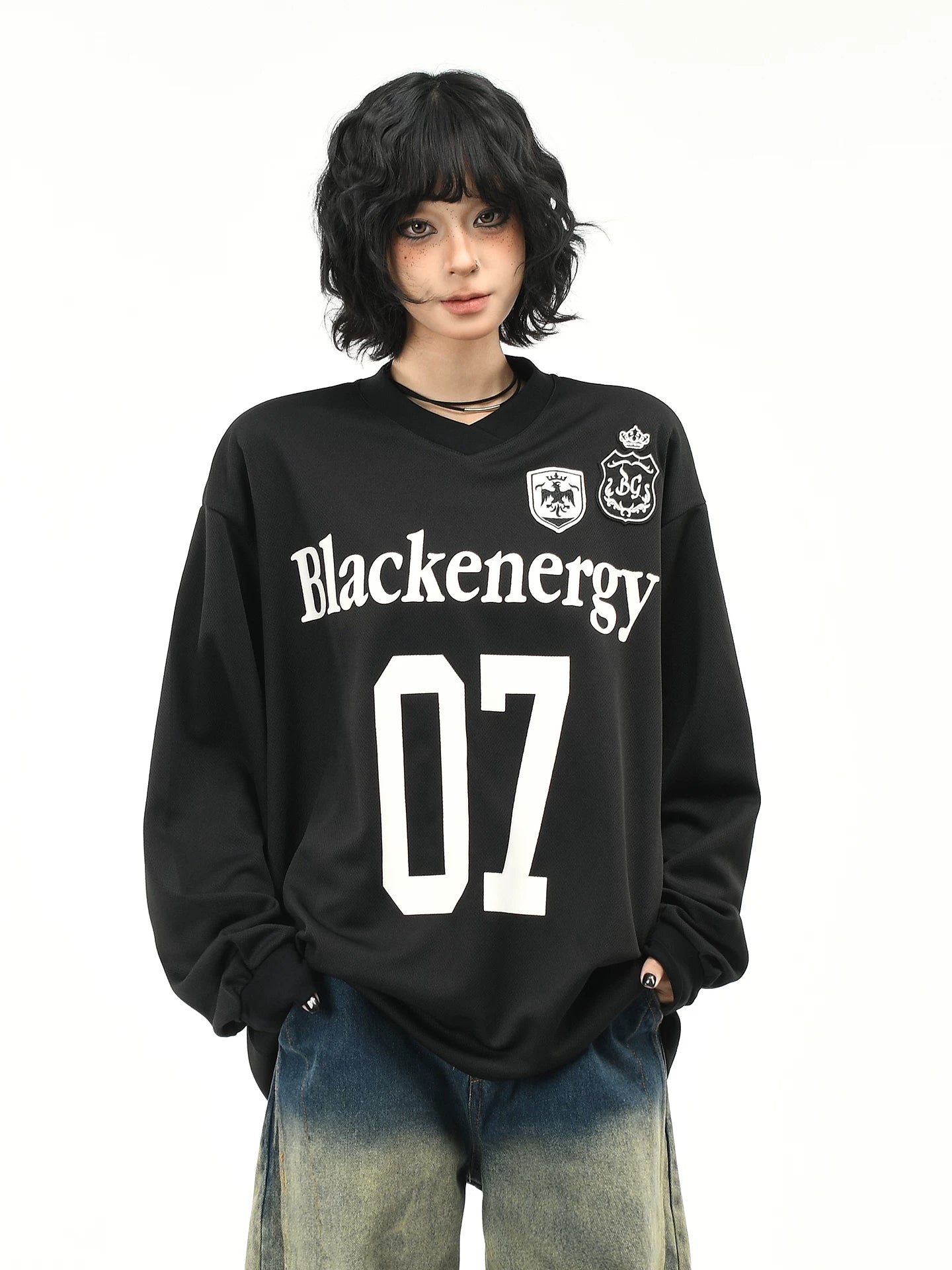 OV Original/American Retro Zexi Outdoor Sports Mesh Shirt for Men and Women Autumn Loose Casual Long Sleeve T-shirt