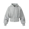 OV original American three-dimensional pearl design sense short hooded sweatshirt for women in autumn lazy style loose cardigan jacket