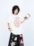 OV Original/Summer China-Chic Year of the Snake Limited 3D Printed Short Sleeve T-shirt Boy and Girl's box shaped Straight Shoulder Slim Top