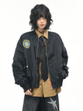 OV original American retro label embroidered baseball jacket for women, autumn loose casual pilot jacket for men, trendy