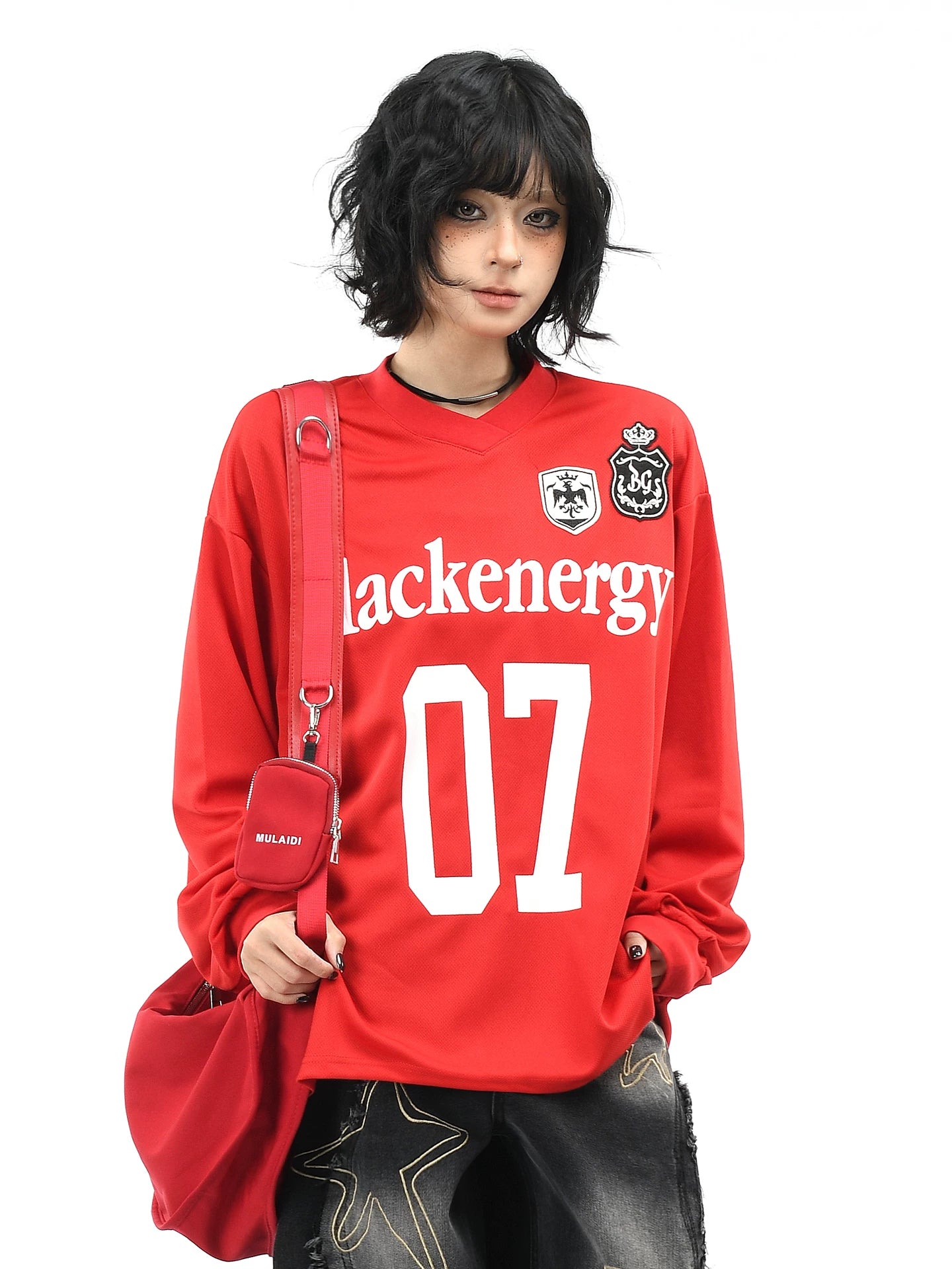 OV Original/American Retro Zexi Outdoor Sports Mesh Shirt for Men and Women Autumn Loose Casual Long Sleeve T-shirt