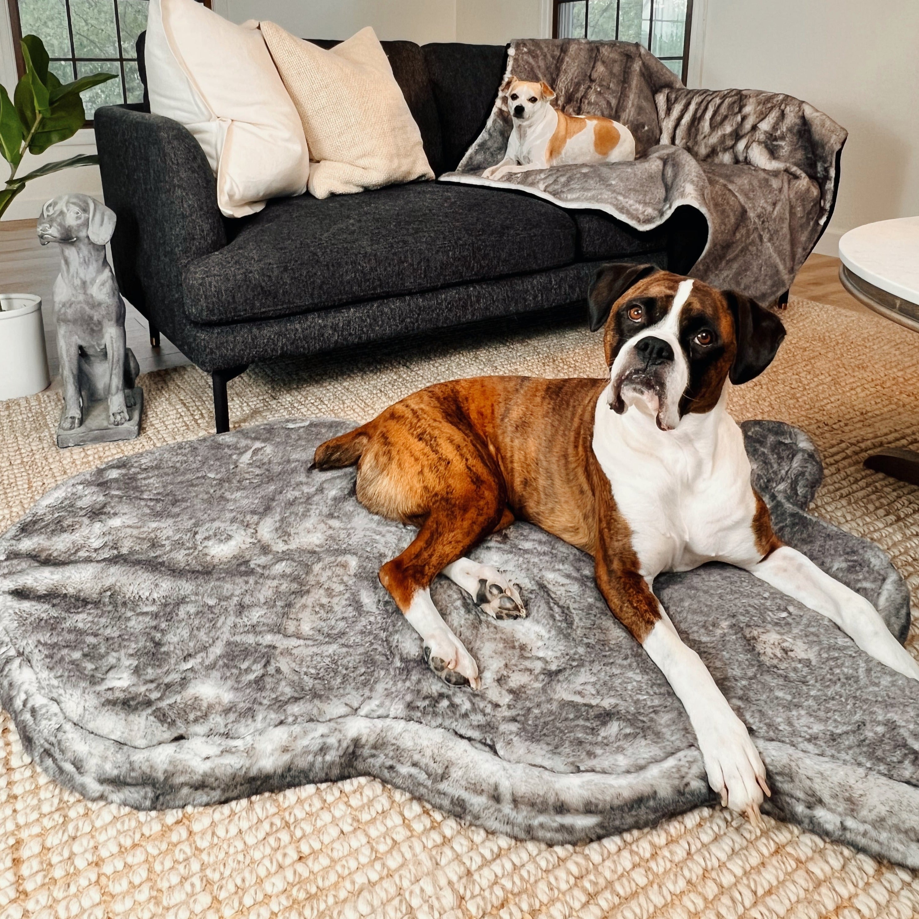 PupRug® Luxe Faux Fur Orthopedic Dog Bed - Ultra Soft Chinchilla