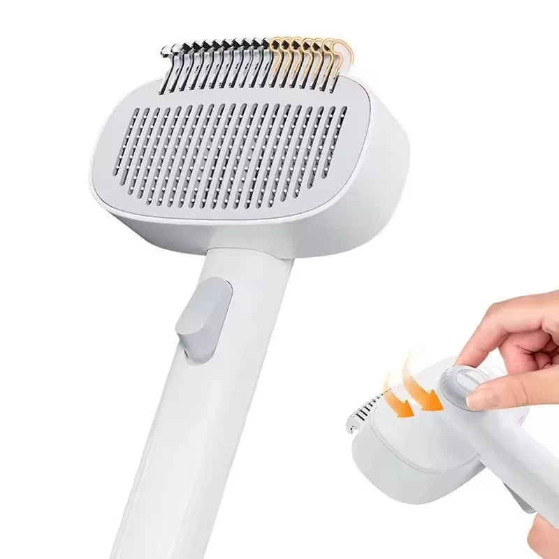 Stainless Steel Hair Comb for Cats and Dogs, for Removing Loose Hair and Detangling,Adjustable-Length Grooming Tool