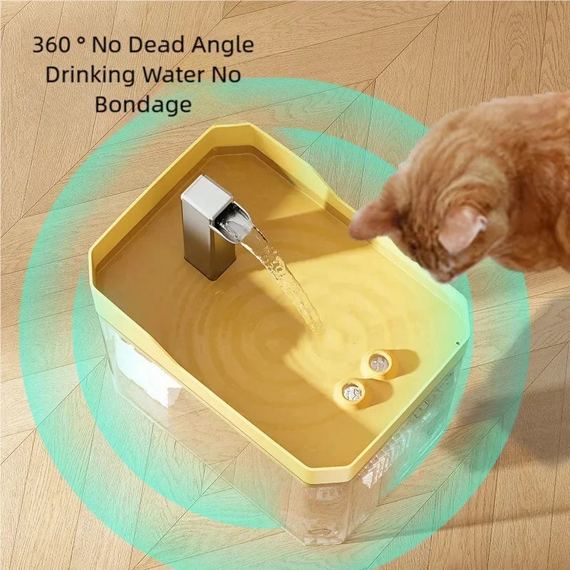 USB Auto Filter Cat Water Fountain Recirculate Filtering Water Dispenser Transparent Pet Drinker Anti-Dry Burning Pump for Pets
