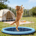 Large Inflatable Dog Pool 200/150/100cm Outdoor Splash Pad Cooling Water Mat for Pets Interactive Summer Play Fountain Garden