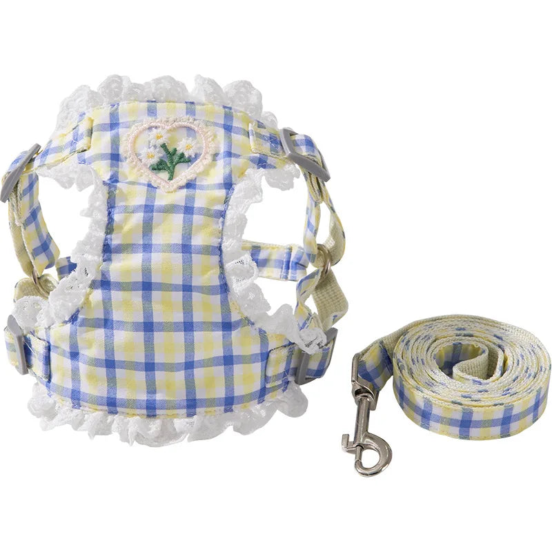 Pet Spring and Summer Chest Harness for Walking Dogs Leash for Small and Medium-sized Dogs Teddy Vest