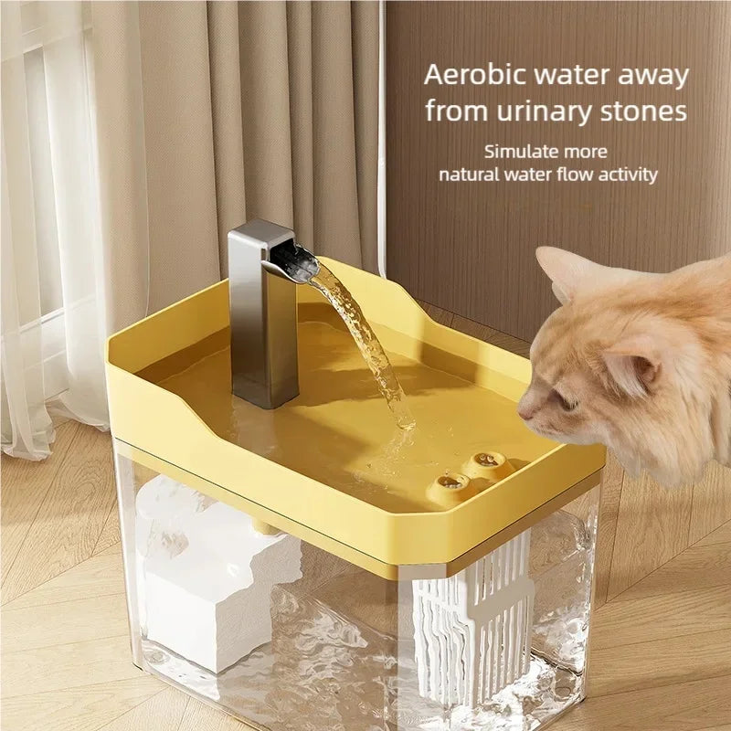 USB Auto Filter Cat Water Fountain Recirculate Filtering Water Dispenser Transparent Pet Drinker Anti-Dry Burning Pump for Pets