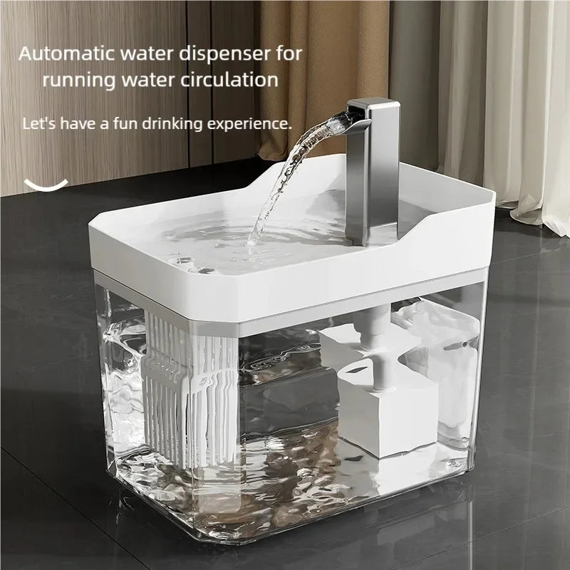 USB Auto Filter Cat Water Fountain Recirculate Filtering Water Dispenser Transparent Pet Drinker Anti-Dry Burning Pump for Pets