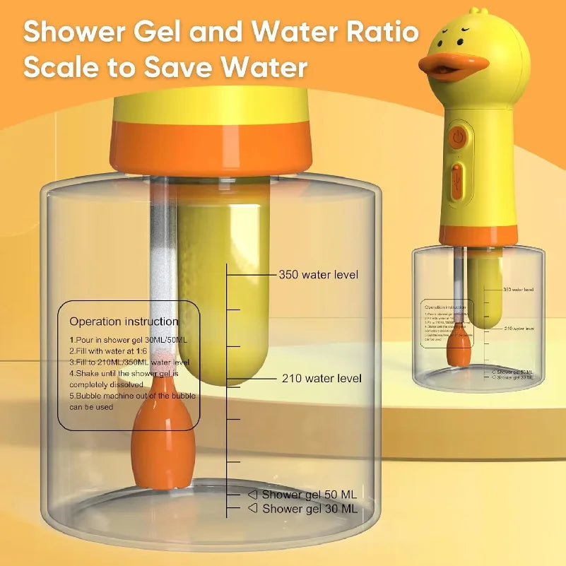 Cute Duck Pet Cleaning Bathing Electric Foam Machine Usb Charging Automatic Soap Dispenser Foam Machine Pet Accessories