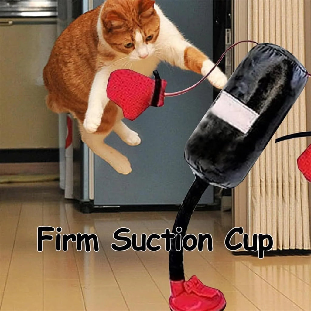 Interactive Cat Boxing Toy Cat Punching Bag Self-Standing Play Gym for Kittens Stress Relief Cat Toy Durable Scratch Trainer