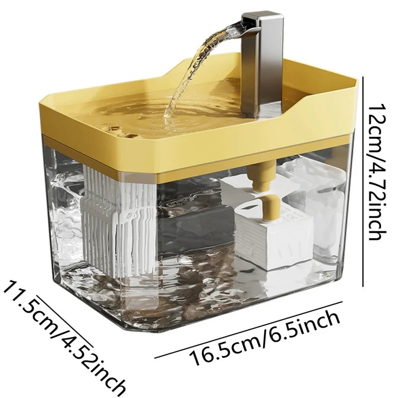 USB Auto Filter Cat Water Fountain Recirculate Filtering Water Dispenser Transparent Pet Drinker Anti-Dry Burning Pump for Pets