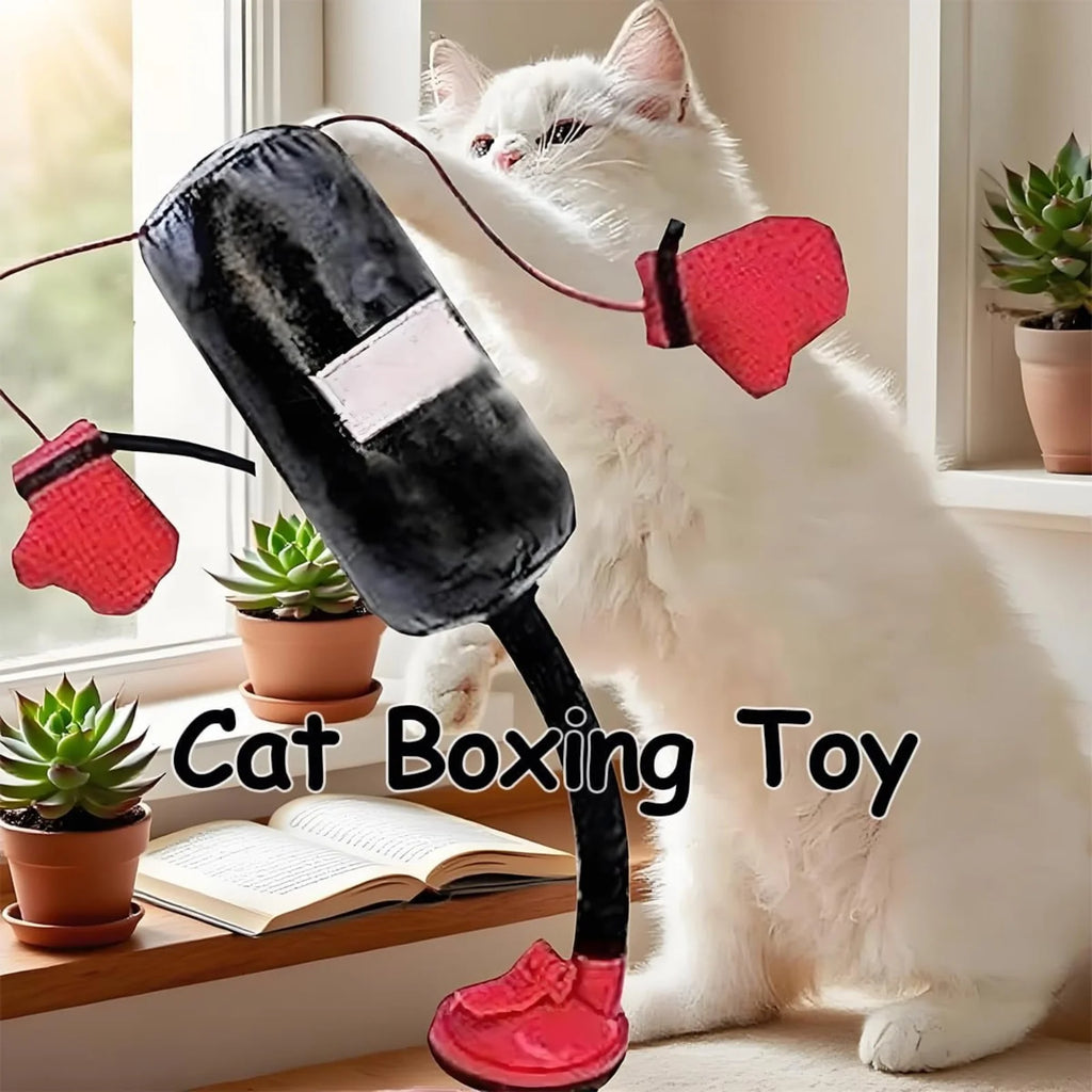 Interactive Cat Boxing Toy Cat Punching Bag Self-Standing Play Gym for Kittens Stress Relief Cat Toy Durable Scratch Trainer